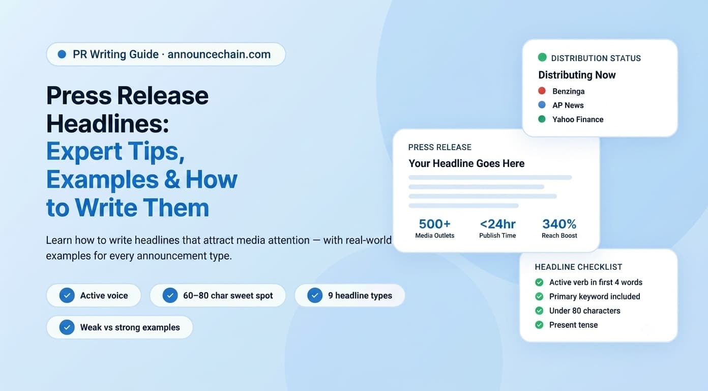 Press Release Headlines: Types, Examples, Expert Tips & How to Write Them